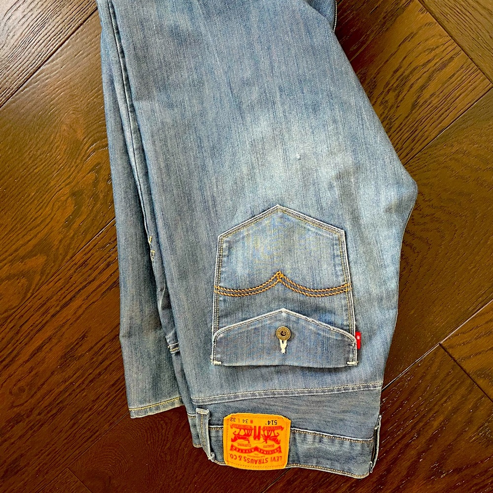 Levi Strauss Men 514 Slim Straight Button Flap Cotton Denim Jean